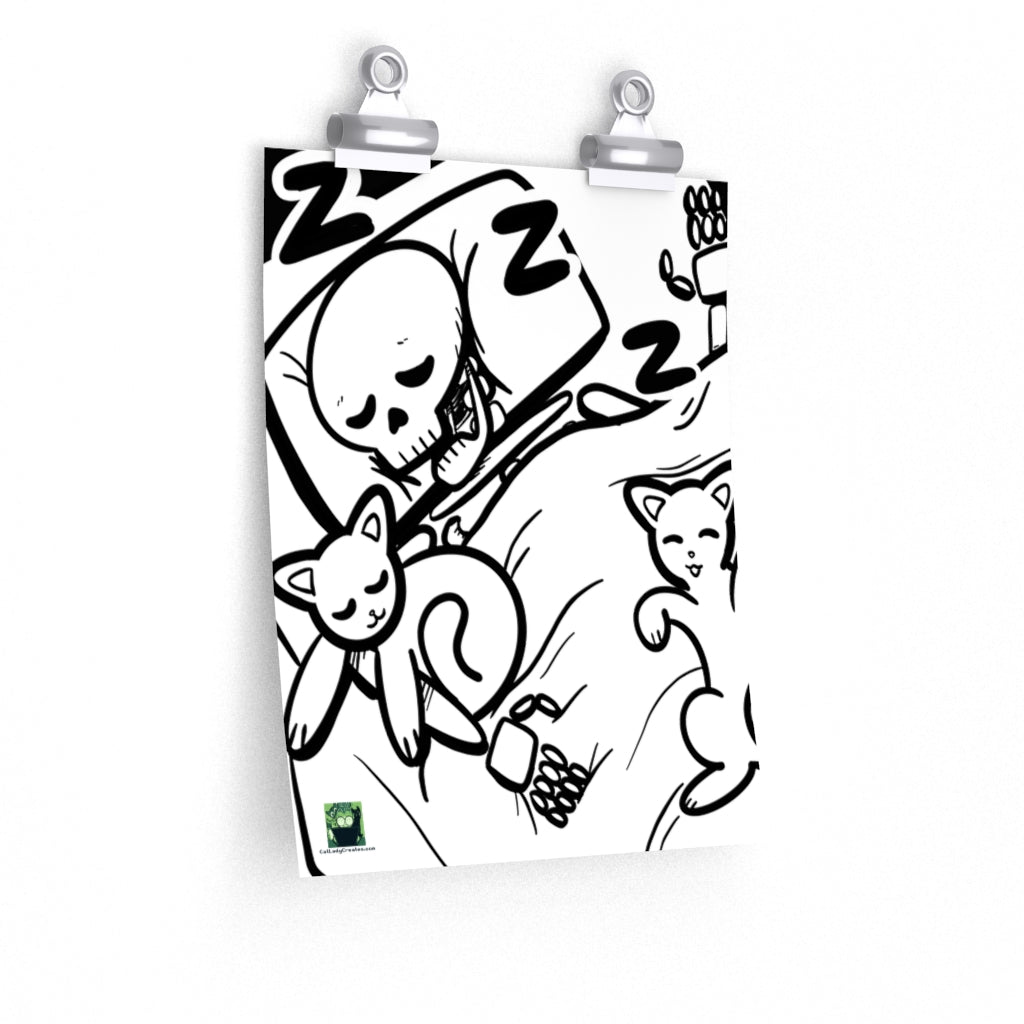 Sleepy Skeleton Print